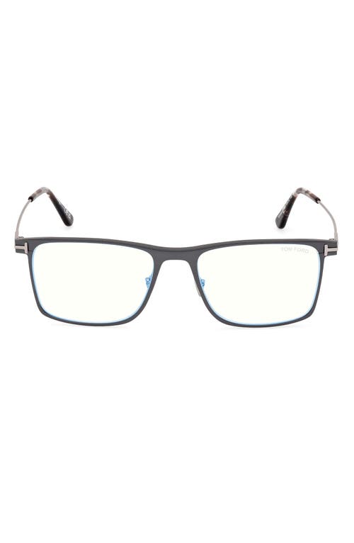 TOM FORD 55mm Square Blue Light Blocking Glasses in Grey/other at Nordstrom