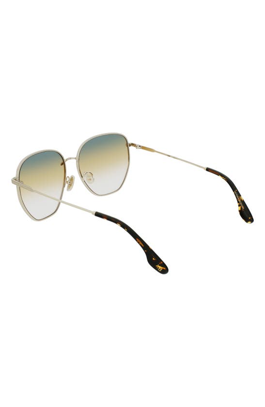 Victoria Beckham 60mm Gradient Sunglasses In Gold/ Green Honey Rose