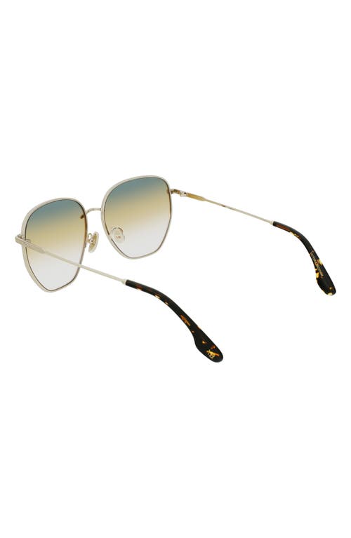 Shop Victoria Beckham 60mm Gradient Sunglasses In Gold/green Honey Rose
