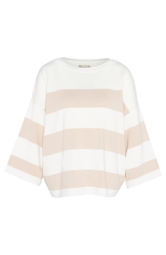 Shop Barbour Vivienne Stripe Cotton Sweater In French Oak Stripe