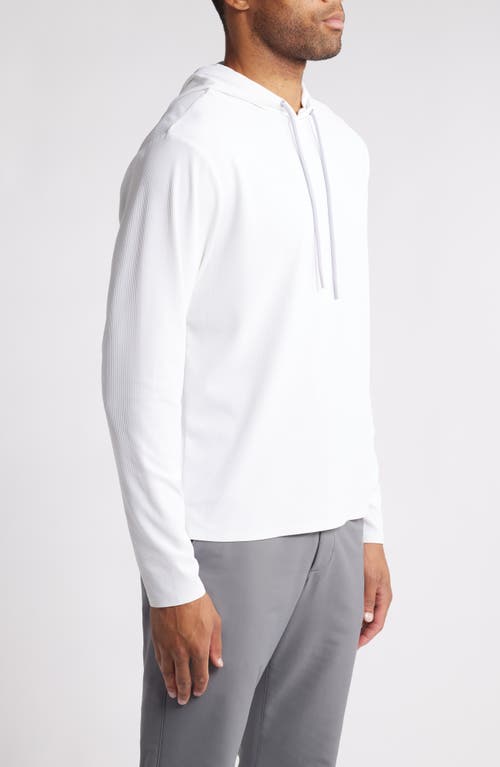 Johnnie-o Hoppin Ribbed Stretch Hooded Pullover In White