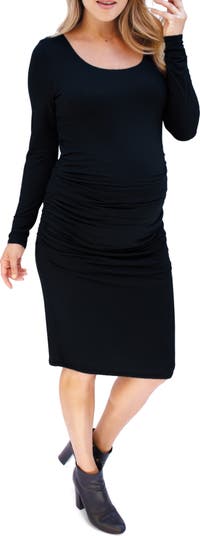 Ingrid & Isabel® Side Ruched Long Sleeve Maternity Body-Con Dress