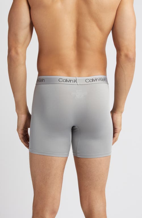 Calvin Klein 3-pack Low Rise Microfiber Stretch Boxer Briefs In Black/griff