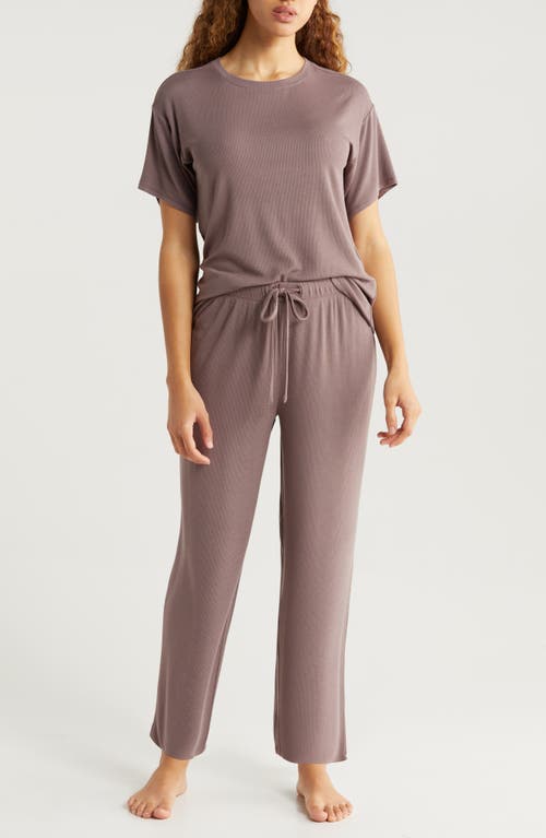 Shop Nordstrom Moonlight Eco Easy Rib Pajamas In Grey Plum