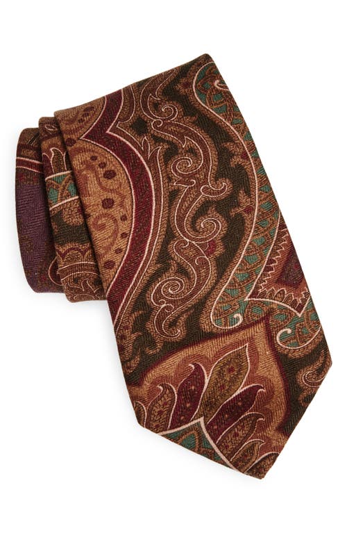 Antique Paisley Silk Tie in Brown Multi