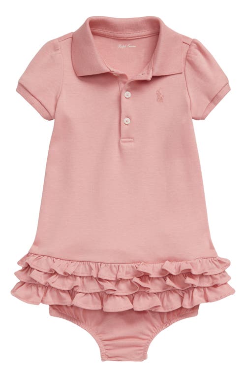 Shop Ralph Lauren Ruffle Polo Dress & Bloomers In Tickled Pink