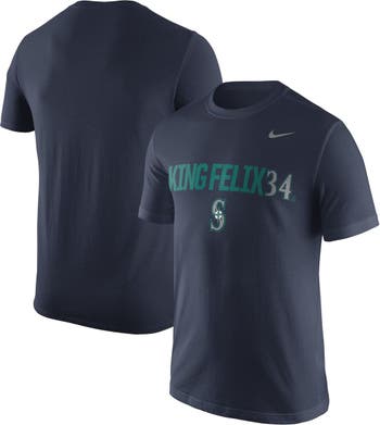 Nike Mens Nike Felix Hernandez Navy Seattle Mariners Nickname Name & Number  Performance T-Shirt