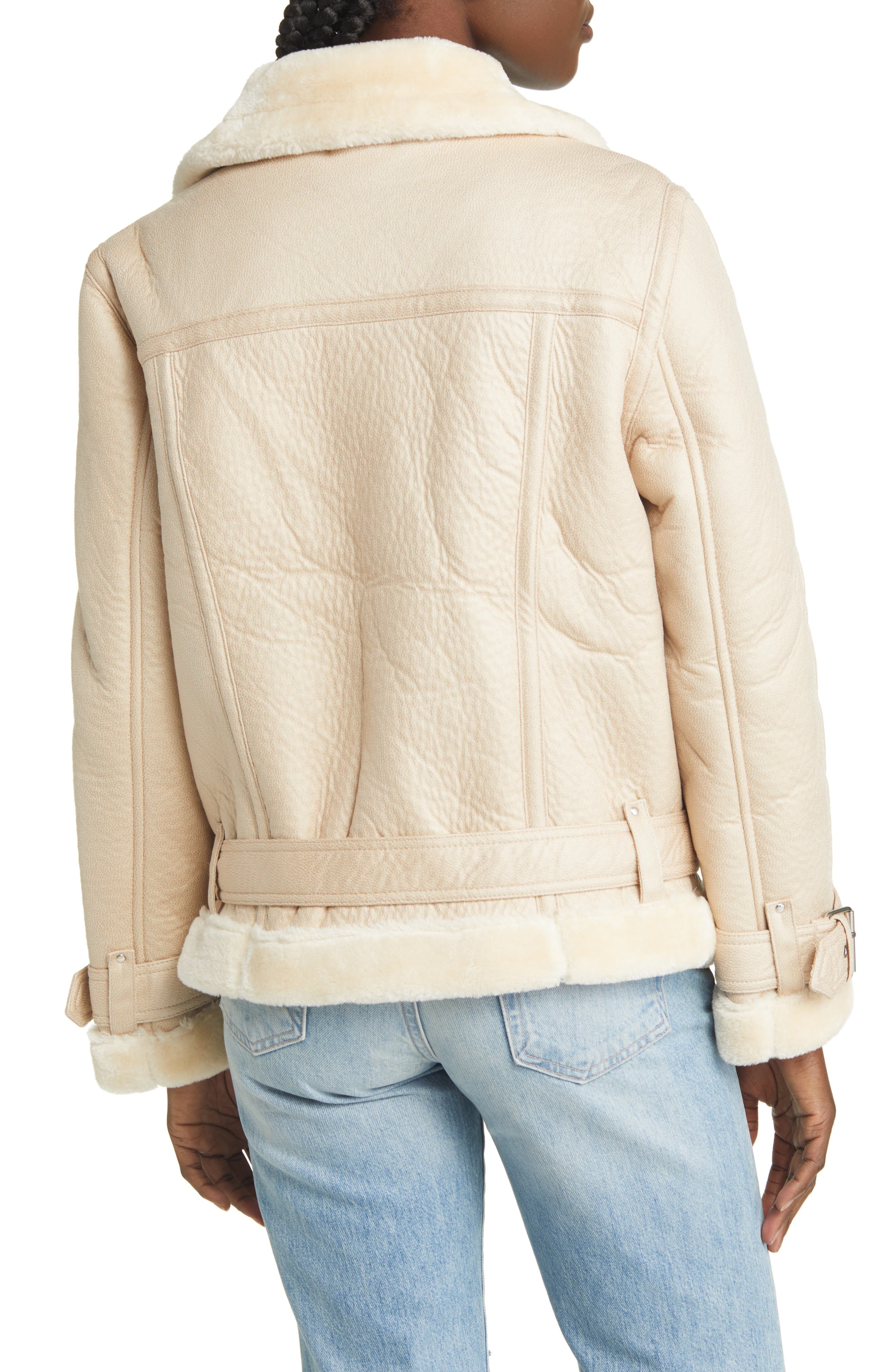 Topshop Faux Leather Biker Jacket 
