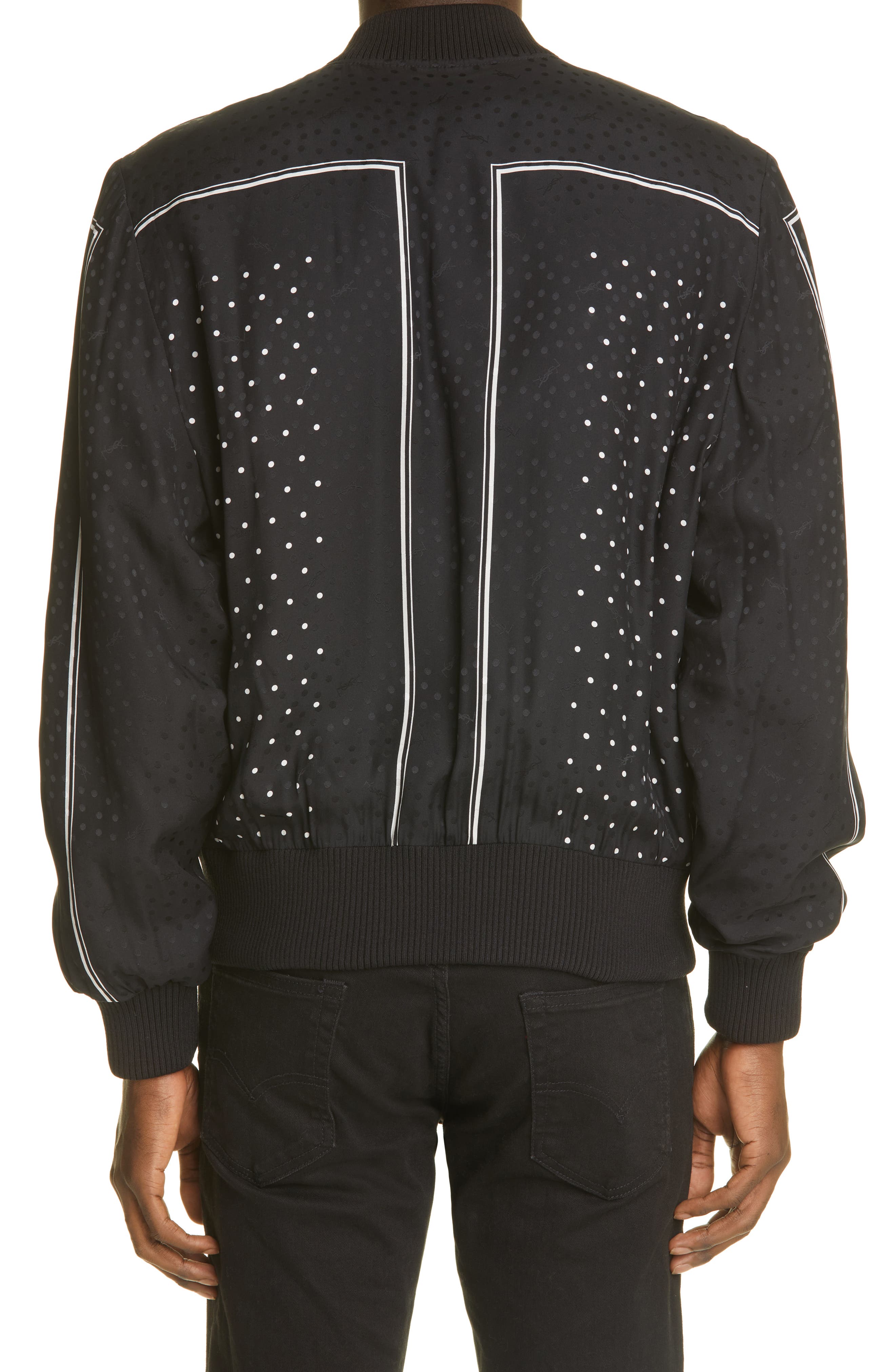 white silk bomber jacket