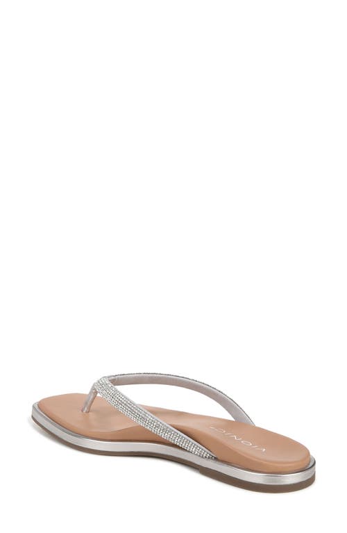 Vionic Vista Shine Flip Flop In Silver