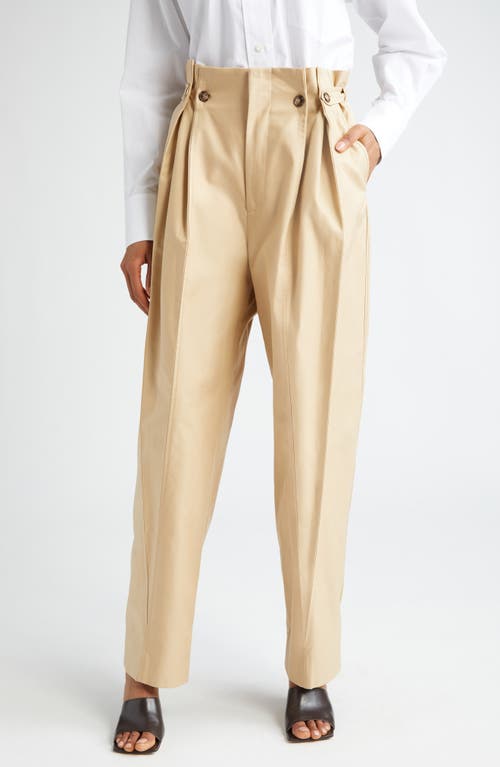 Victoria Beckham Pleated Paperbag Waist Utility Pants in Honey at Nordstrom, Size 8 Us