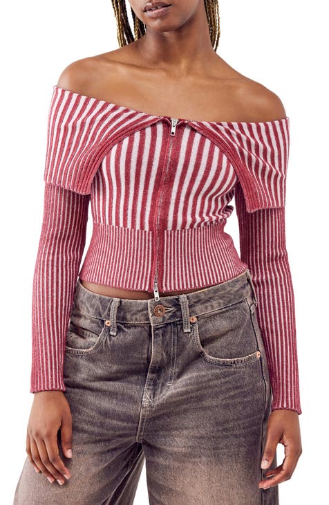 Women's Off-The-Shoulder Sweater Top, Women's Clearance