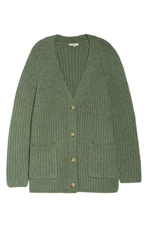 Vince Ribbed-knit Alpaca Wool-blend Cardigan In Jadeite