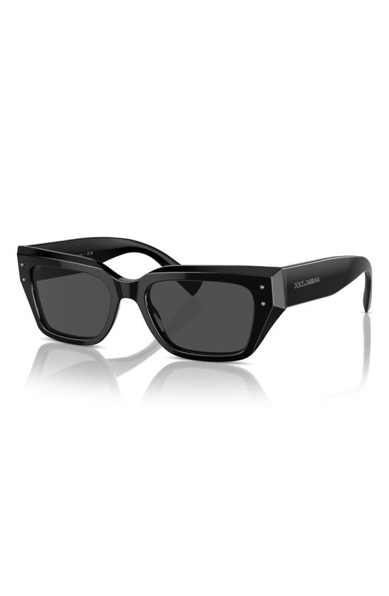 Shop Dolce & Gabbana Dolce&gabbana 52mm Cat Eye Sunglasses In Black