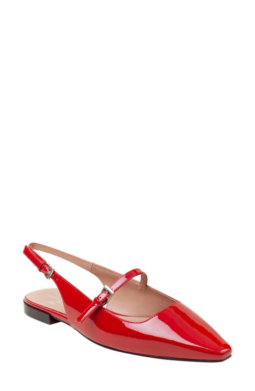 Celeste Slingback Pointed Toe Flat in Red