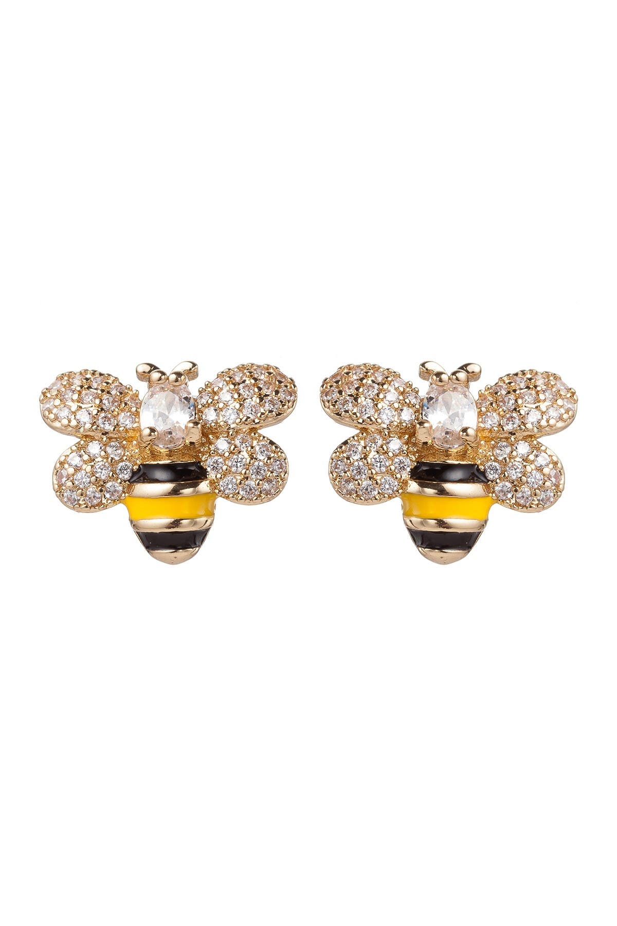 Eye Candy Los Angeles Honey Bee Cz Crystal Stud Earrings In Multicolor
