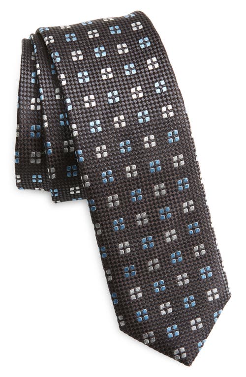Hugo Boss Boss Geometric Silk Tie In Medium Grey