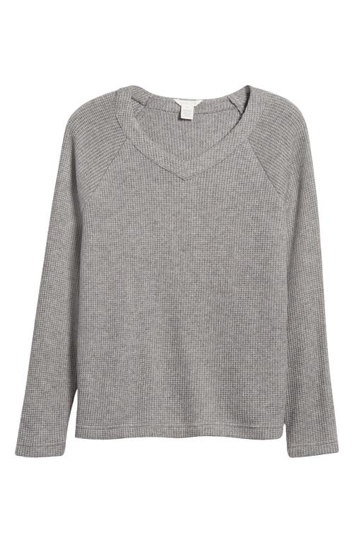 caslon(r) Waffle Knit Top in Charcoal