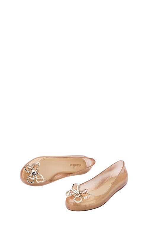 Shop Mini Melissa Melissa Kids' Sweet Love Ballet Flat In Beige