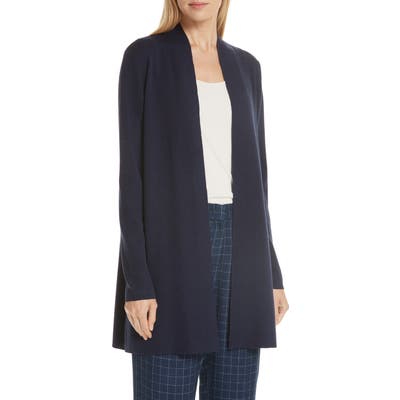 Petite Eileen Fisher Merino Straight Long Cardigan, Blue