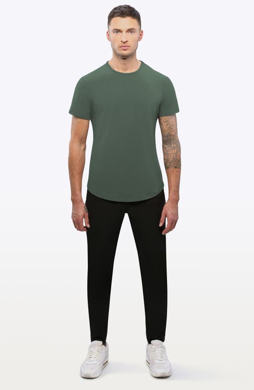 Shop Cuts Ao Curve Hem Cotton Blend T-shirt In Moss