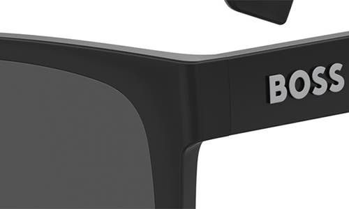 Shop Hugo Boss Boss 55mm Rectangular Sunglasses In Black/grey