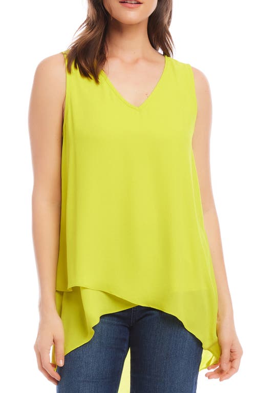 Karen Kane V-Neck Layered Asymmetric Crepe Tank at Nordstrom,