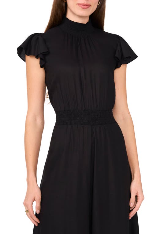 Halogen ® Flutter Sleeve Wide Leg Jumpsuit In Rich Black