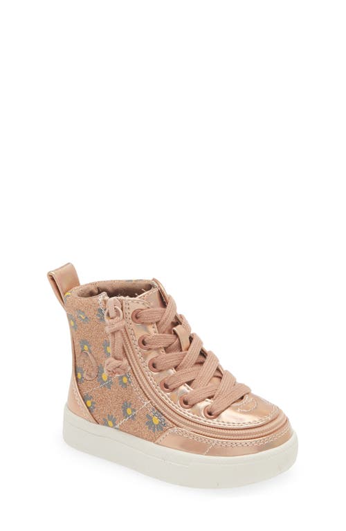 BILLY Footwear Kids' Classic Lace High Top Sneaker Rose Gold Daisy at Nordstrom