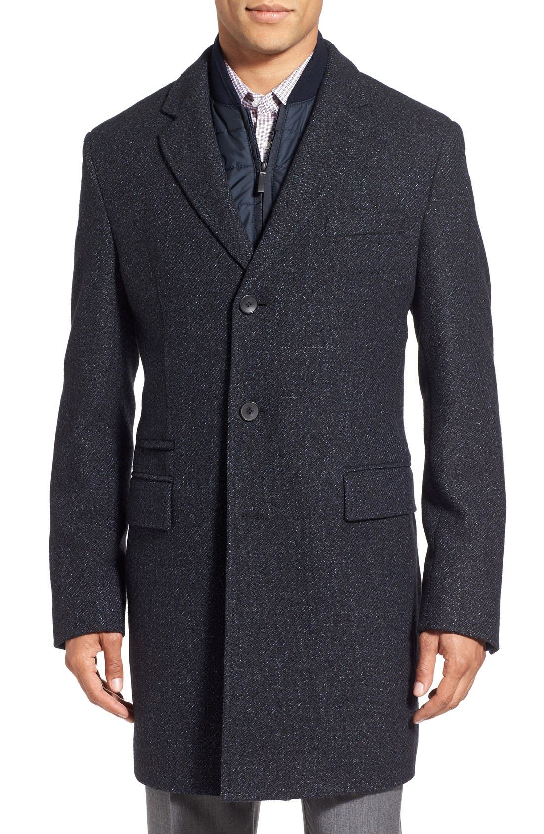 BOSS 'Nadim' Wool Blend Overcoat 