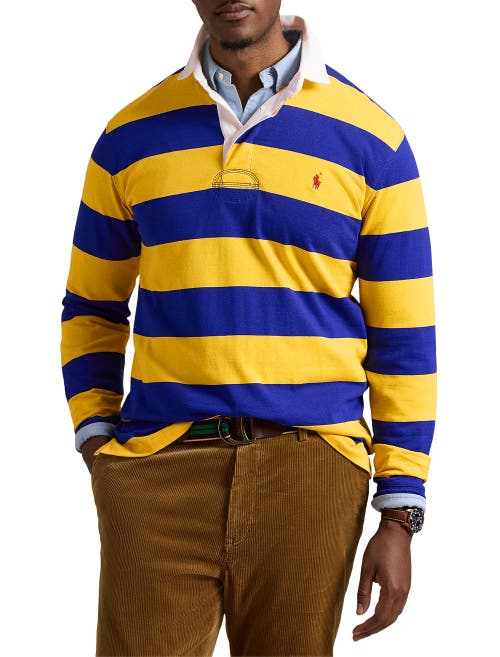 Shop Polo Ralph Lauren Big & Tall Iconic Rugby Shirt In Art Ylw/clsc Azure