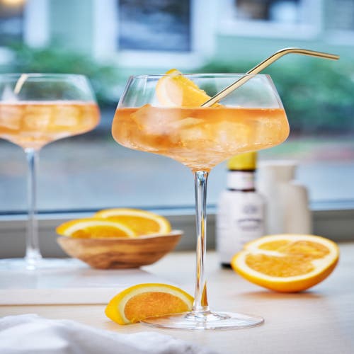 Viski Angled Crystal Amaro Spritz Glasses In Clear