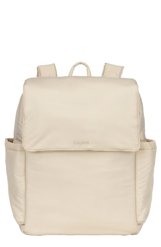 Calpak Babies' Diaper Backpack With Laptop Sleeve In Oatmeal