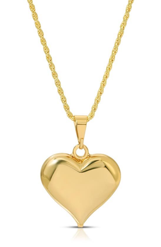 Joy Dravecky Puffy Heart Pendant Necklace In Gold