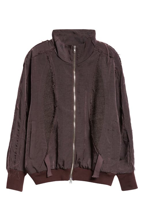 Shop Song For The Mute Teardrop Nylon Drill Track Jacket<br /> In Brown