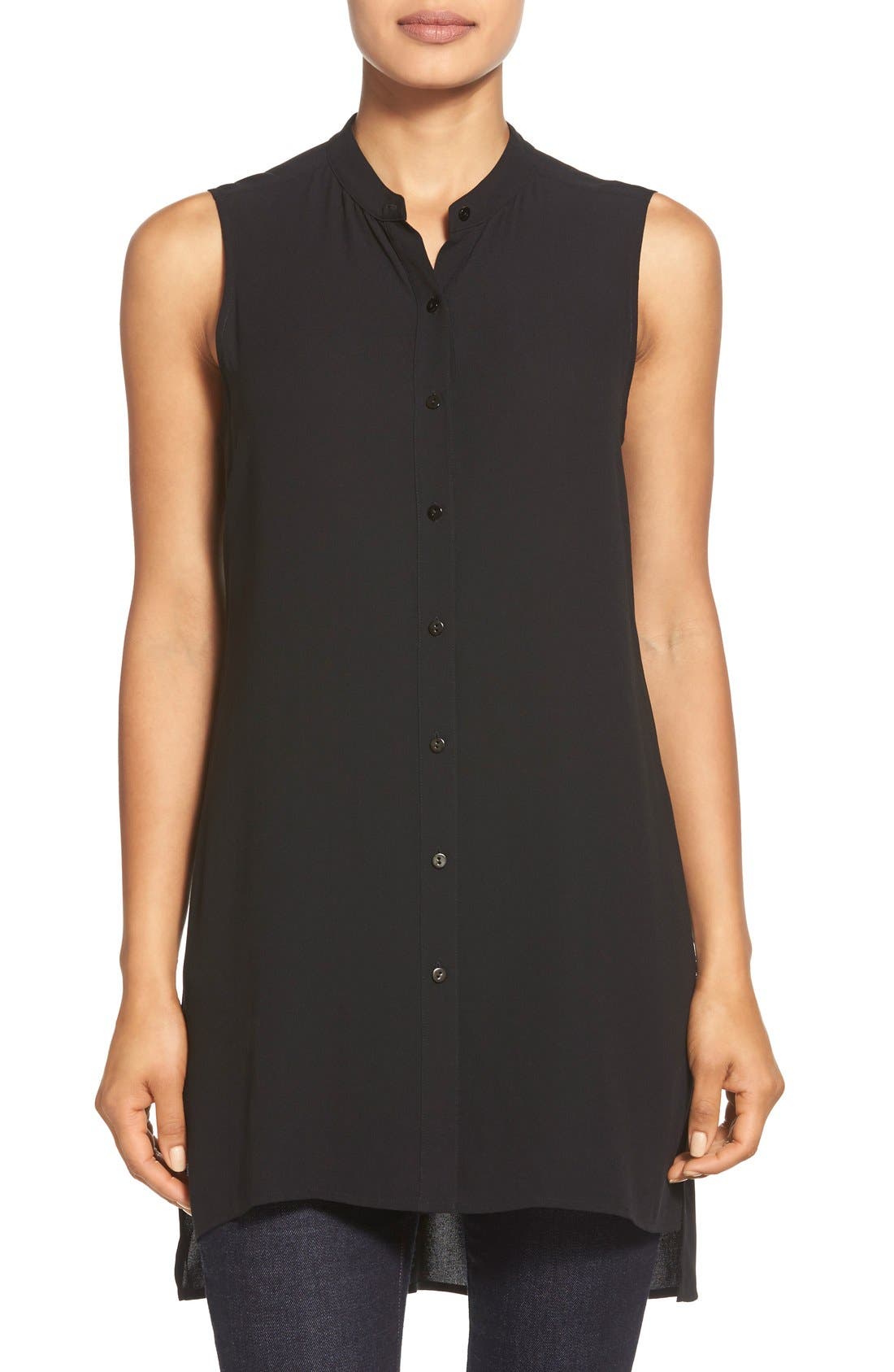 eileen fisher sleeveless silk top