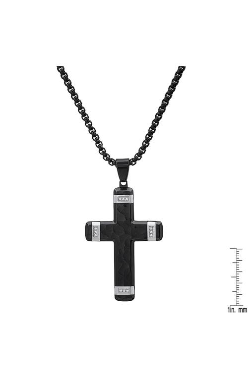 Shop Hmy Jewelry Two-tone Cross Pendant Necklace In Silver/black