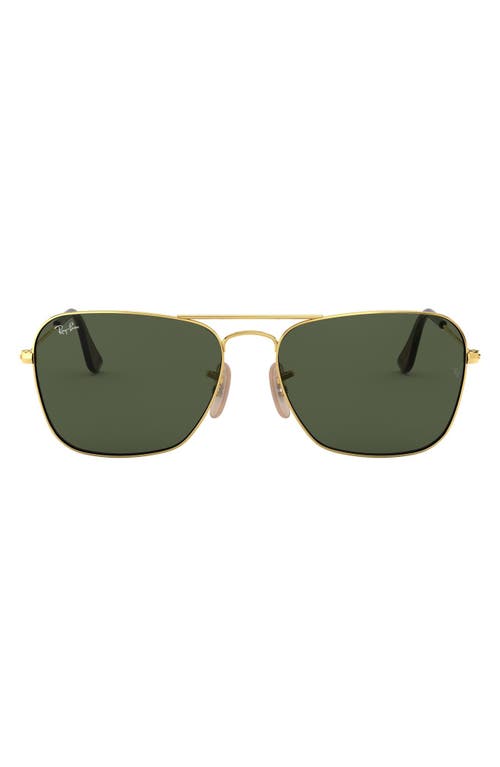 Ray-Ban 'Caravan' 55mm Sunglasses in Gold/Dark Green at Nordstrom