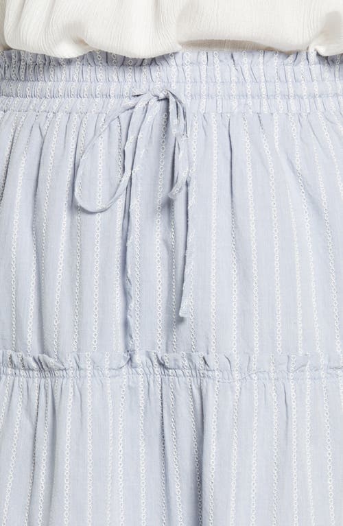MADEWELL MADEWELL STRIPED RUFFLE TIERED PULL-ON MAXI SKIRT