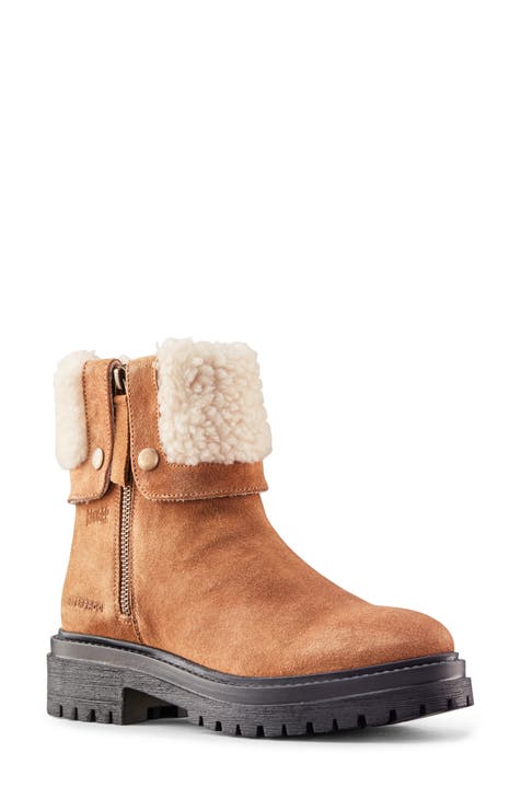 seyline waterproof genuine shearling bootie