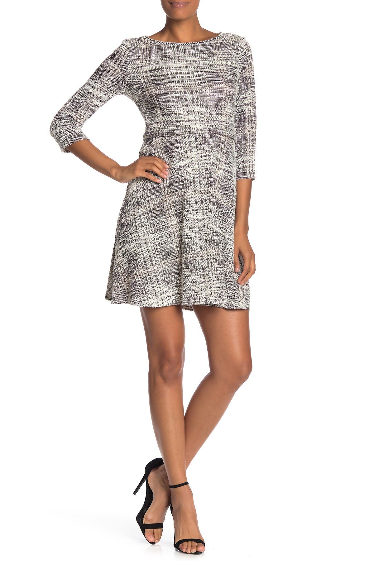 ribbed knit skater dress