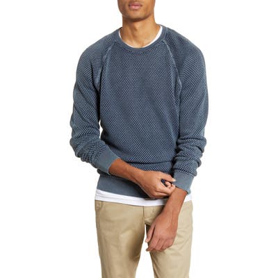1901 Bubble Knit Raglan Sweater, Blue