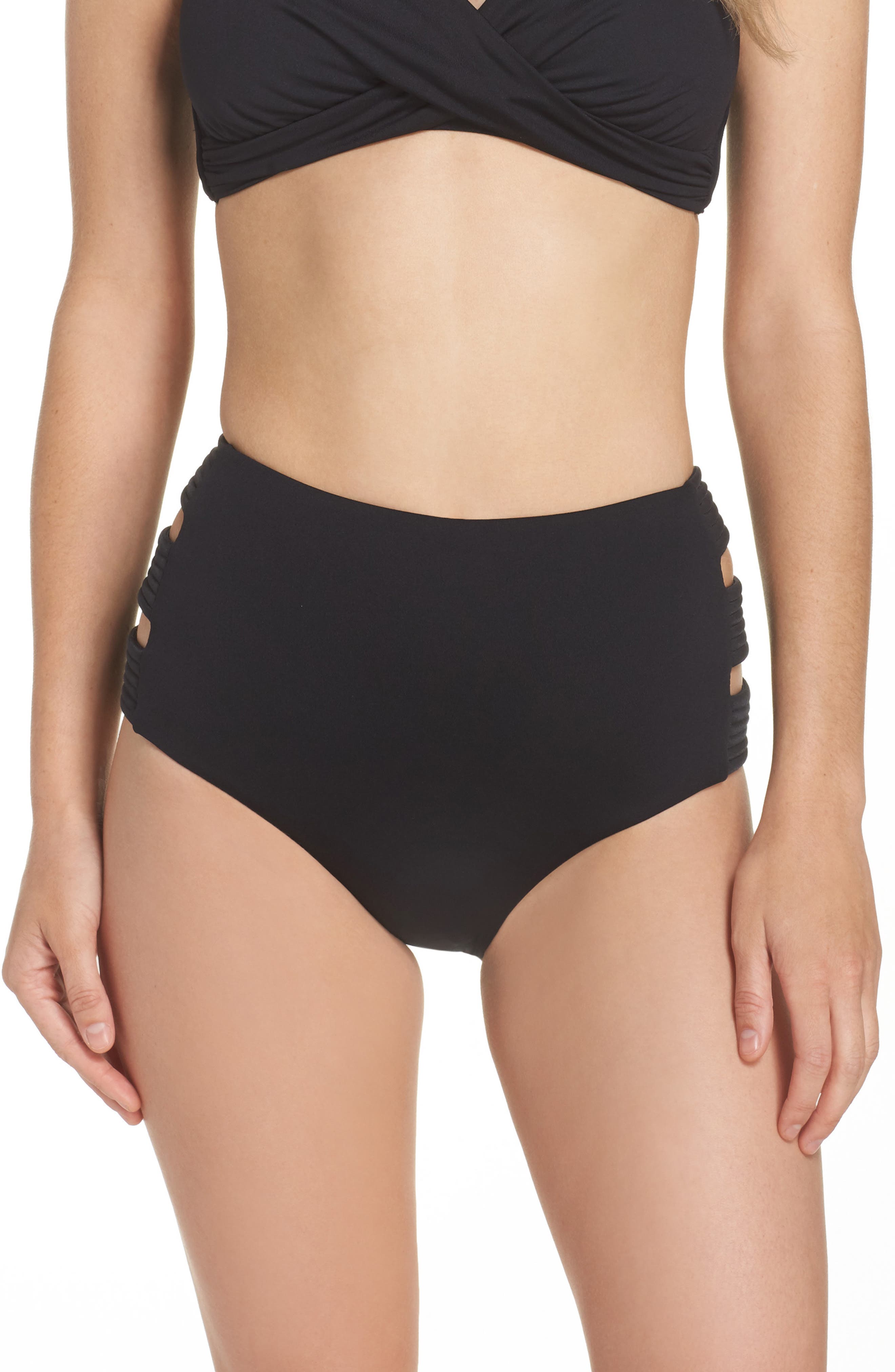 high waisted bikini bottoms with cutouts