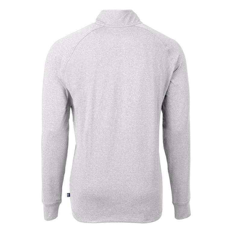 Shop Cutter & Buck Heather Gray Colorado Rockies Adapt Eco Knit Stretch Recycled Quarter-zip Pullover Top