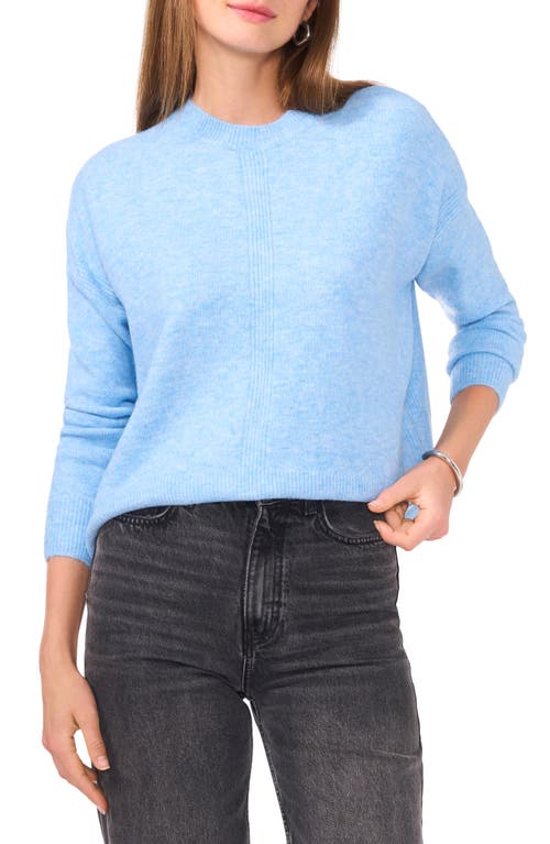 Shop Vince Camuto Cropped Crewneck Sweater In Blue Heather