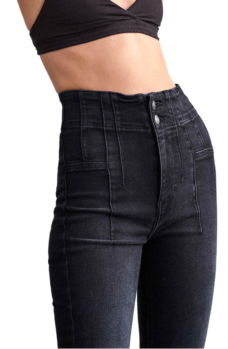 Free People We the Free Jayde Flare Jeans, Alternate, color, Onyx