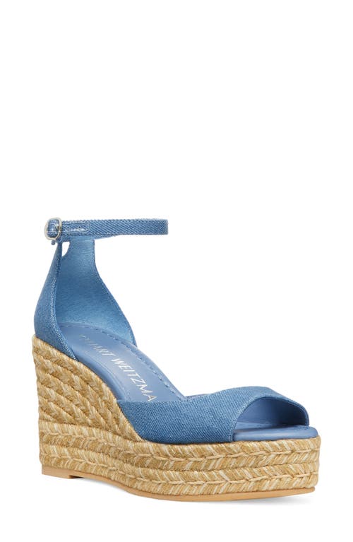 Stuart Weitzman Nudistia Espadrille Wedge Sandal Washed Denim at Nordstrom,