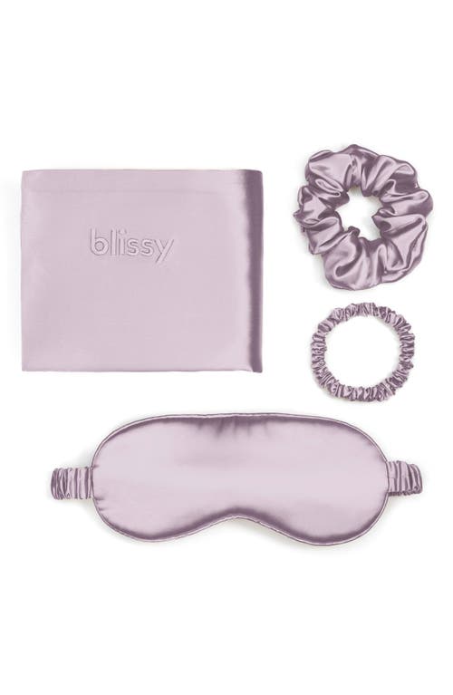 BLISSY Dream 4-Piece Mulberry Silk Set in Lavender at Nordstrom, Size Standard