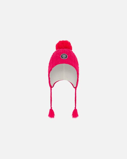 DEUX PAR DEUX DEUX PAR DEUX GIRL'S PERUVIAN KNIT HAT FUSCHIA PINK 