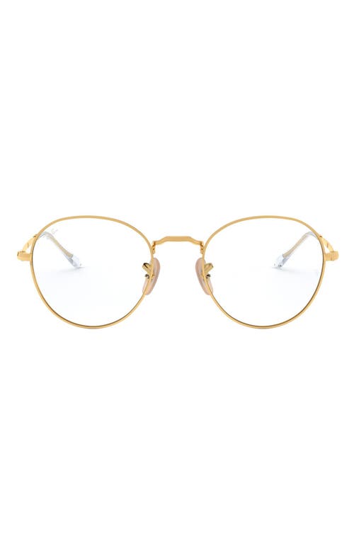 Ray-Ban 49mm Round Optical Glasses in Gold at Nordstrom